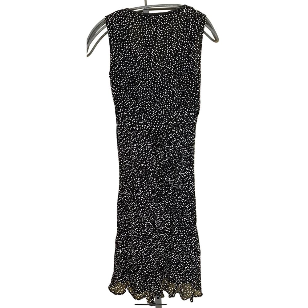 Y2K 90s Slip Dress Womens M Polka Dot Black Midi Flowy Baby Doll Dainty Ribbon - Picture 8 of 12